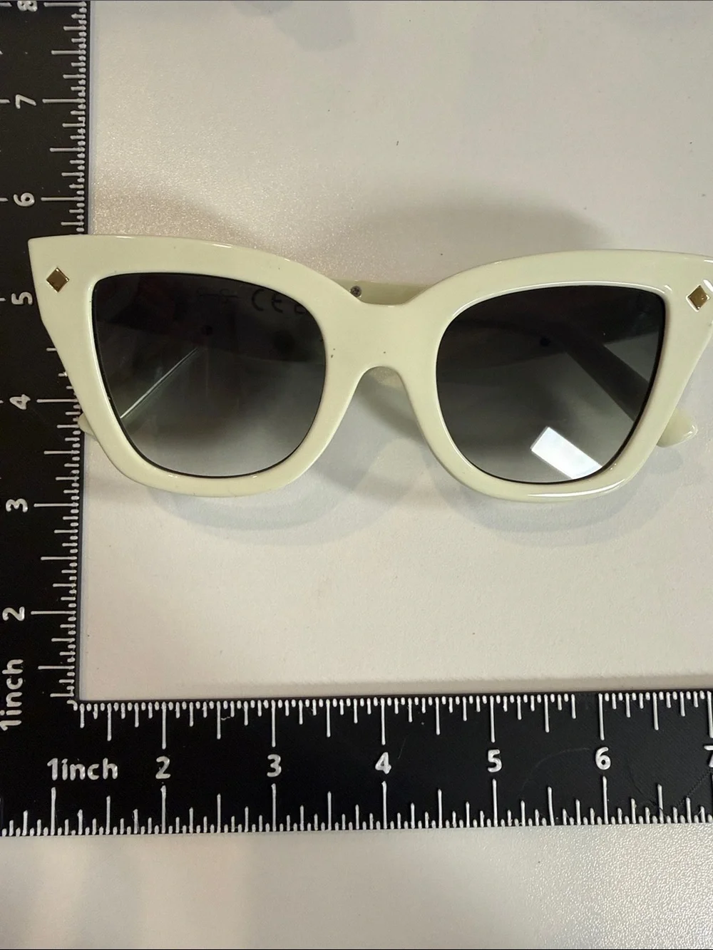 Jessica Simpson Cream Cat-Eye Sunglasses with Gradient Lenses